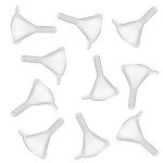 10 Mini Plastic Funnels for Lab & Cosmetic Use