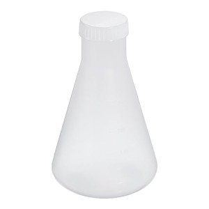 PATIKIL 250ml Plastic Erlenmeyer Flask with Screw Caps, 1 Pack Narrow Mouth Conical Flask for Laboratory, Clear
