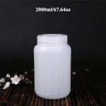 Bettomshin 3Pcs 2000ml PE Plastic(Food Grade) Bottles, Wide Mouth Lab Reagent Bottle, Liquid/Solid Sample Seal Sample Storage Container with Graduated Scale