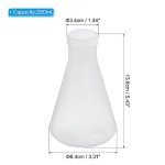 PATIKIL 250ml Plastic Erlenmeyer Flask with Screw Caps, 1 Pack Narrow Mouth Conical Flask for Laboratory, Clear