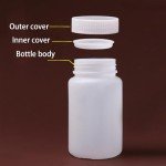 Bettomshin 3Pcs 2000ml PE Plastic(Food Grade) Bottles, Wide Mouth Lab Reagent Bottle, Liquid/Solid Sample Seal Sample Storage Container with Graduated Scale