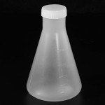 PATIKIL 250ml Plastic Erlenmeyer Flask with Screw Caps, 1 Pack Narrow Mouth Conical Flask for Laboratory, Clear