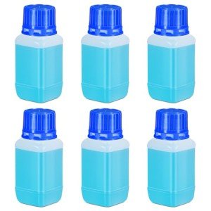 ASEVAT Plastic Narrow Mouth Lab Reagent Bottles, HDPE Square Sample Storage Container, Chemical Container Bottle with Inner Cover, Empty Pill Bottles (Translucence, 8.4 OZ/250ml)