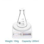stonylab 2-Pack Glass 250ml Heavy Wall Narrow Mouth Erlenmeyer Flasks with Heavy Duty Rim (250ml Fits with stonylab 6# Rubber Stopper)