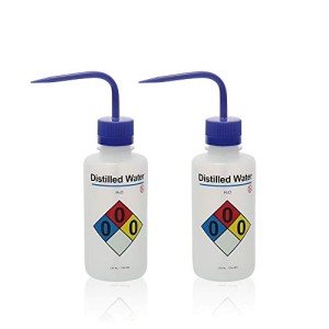 Labvida 2pcs of Safety Wash Bottles, Vol.500ml 17oz, Distilled Water Wash Bottle, LDPE Material, LVM005