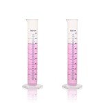 Labvida 2pcs of Plastic Measuring Cylinders, Vol.500ml, PP Material with Blue Printed Graduation, LVF001