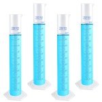 Akamino 4 Packs 500ml Plastic Graduated Cylinder,Transparent Measuring Cylinder Set with Pour Spout, 2-Sided Making Plastic Lab Test Tube for Science Projects, Laboratory Supplies