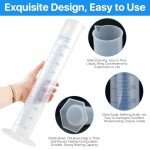 Akamino 4 Packs 500ml Plastic Graduated Cylinder,Transparent Measuring Cylinder Set with Pour Spout, 2-Sided Making Plastic Lab Test Tube for Science Projects, Laboratory Supplies