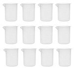 EISCO 12PK Plastic Beakers, 250ml - Polypropylene Plastic - Raised Graduations, Tapered Spout - Euro Design