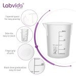 Labvida 12PCS Mini Plastic Beakers, Vol.30ml(1.01oz) Stackable Measuring Cup with Black Scale line, Plastic Pitcher PP material Ideal for Science Activities and Household Use, LVB010