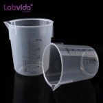 Labvida 12PCS Mini Plastic Beakers, Vol.30ml(1.01oz) Stackable Measuring Cup with Black Scale line, Plastic Pitcher PP material Ideal for Science Activities and Household Use, LVB010