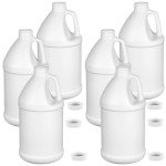 Half Gallon White HDPE Plastic Round Jug with Handle and Cap with PE Heat Induction Sealing Liner, BPA Free, Residential and Commercial Uses, Made in USA (6)