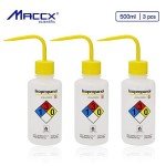 Maccx Isopropanol Narrow Mouth Wash Bottles, 3pcs of Vol.500ml, LDPE Material, WBI500-003
