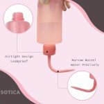 Sotica Wash Bottles - 3pcs Pink Squeeze Bottles 8oz tattoo bottles 250ml Narrow Mouth Squirt Bottles with Scale Labels Spray Bottles for Tattoo Medical Lab Succulent Watering Lash Extension Supplies
