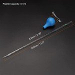 PATIKIL Graduated Dropper Pipettes Kit, 2pcs 0.1ml Borosilicate Glass Pipette with Rubber Cap for Transfer Liquid for Lab, Chemistry, Clear