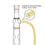 StonyLab Borosilicate Glass Allihn Condenser with 24/40 Joint 400mm Jacket Length Lab Glass Condenser