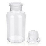 Kestun 500ml Lab Clear Glass Reagent Bottle,Wide Mouth Clear Glass Storage Bottle with Ground Stopper,Decorative Bottles/Vase