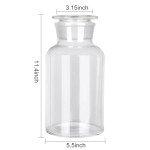 Kestun 2500ml Lab Borosilicate Glass Reagent Bottle,Wide Mouth Clear Glass Storage Bottle with Ground Stopper,Decorative Bottles/Vase