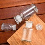 Kestun 500ml Lab Clear Glass Reagent Bottle,Wide Mouth Clear Glass Storage Bottle with Ground Stopper,Decorative Bottles/Vase