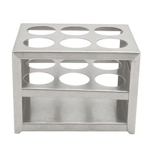 Fockety 6 Holes Test Tube Rack, 3 Tiers Stainless Steel Test Tube Holder for 50ml Test Tubes, Sturdy Structure Lab Test Tube Rack, 30mm/1.18in in Diameter, Centrifuge Tube for Laboratory