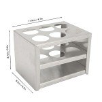 Fockety 6 Holes Test Tube Rack, 3 Tiers Stainless Steel Test Tube Holder for 50ml Test Tubes, Sturdy Structure Lab Test Tube Rack, 30mm/1.18in in Diameter, Centrifuge Tube for Laboratory