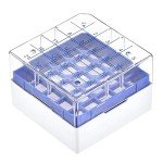 uxcell Centrifuge Tube Freezer Storage Box 25 Places Waterproof Polypropylene Cryogenic Holder Rack for 1.8/2ml Microcentrifuge Tubes Vials Samples, Blue Pack of 4
