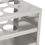 Fockety 6 Holes Test Tube Rack, 3 Tiers Stainless Steel Test Tube Holder for 50ml Test Tubes, Sturdy Structure Lab Test Tube Rack, 30mm/1.18in in Diameter, Centrifuge Tube for Laboratory