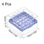 uxcell Centrifuge Tube Freezer Storage Box 25 Places Waterproof Polypropylene Cryogenic Holder Rack for 1.8/2ml Microcentrifuge Tubes Vials Samples, Blue Pack of 4
