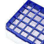 uxcell Centrifuge Tube Freezer Storage Box 25 Places Waterproof Polypropylene Cryogenic Holder Rack for 1.8/2ml Microcentrifuge Tubes Vials Samples, Blue Pack of 4