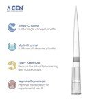 A-GEN 100uL Filter Racked Universal Pipette Tips, Clear, Gamma Sterile, DNase/RNase Free,Non-Pyrogenic (1 Rack of 96 Filter Tips, 100uL)