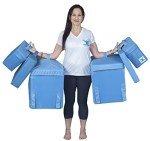 Pain Free At Sea 2pc Small Inflatable Blocks Bundle - Portable Posture Therapy Air Pillow, Support Resistance, Strength, Balance for Neck, Shoulder, Hips, Pelvis, Back, Lumbar, Knees & Lower Body Work