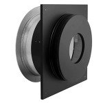 DuraVent 6DP-WT 6 Inches Painted Galvanized Steel Wall Thimble with Telescoping Pieces and Trim for DuraPlus Chimney Pipe, Black