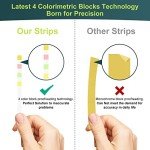 pH Test Strips - 200ct + 4 Colorimetric Blocks - Easy to Use and Wide Range pH Strips - for Testing Water, Soil, Soap, Chemistry Experiment, Pet Food, Diet pH Monitoring and so on