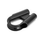 QWORK 12mm 1/2” 304 Stainless Steel Rope Tube Thimble with Gusset for 3/8" or 1/2" Wire or Winch Rope, Black (Pack of 2)