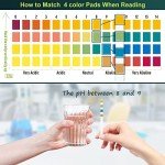 pH Test Strips - 200ct + 4 Colorimetric Blocks - Easy to Use and Wide Range pH Strips - for Testing Water, Soil, Soap, Chemistry Experiment, Pet Food, Diet pH Monitoring and so on