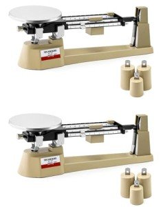 QWORK Triple Beam Mechanical Balance, 2 Pack 2610g/0.1g Lab Analytical Weight Set, Triple Beam Scale with Zero Adjustment Knob, No Need Battery