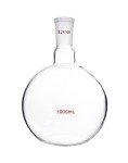 QWORK Glass 1000ml Single Neck Flat Bottom Boiling Flask, Heavy Wall Distillation Receiving Apparatus with 24/40 Standard Joint, Taper Outer Joint Lab Glassware, 1000ML