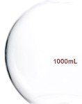 QWORK Glass 1000ml Single Neck Flat Bottom Boiling Flask, Heavy Wall Distillation Receiving Apparatus with 24/40 Standard Joint, Taper Outer Joint Lab Glassware, 1000ML