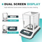 JOANLAB Analytical Balance 500g x 1mg Scale High Precision 0.001g Accuracy Digital Lab Scale for Laboratory Pharmacy Jewelry w/Front & Rear Display