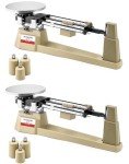 QWORK Triple Beam Mechanical Balance, 2 Pack 2610g/0.1g Lab Analytical Weight Set, Triple Beam Scale with Zero Adjustment Knob, No Need Battery