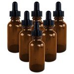Amber Glass Bottles with Dropper - 6 Pack