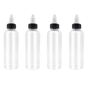 4-Pack 5oz Plastic Boston Squeeze Dispensing Bottles