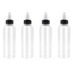 4-Pack 5oz Plastic Boston Squeeze Dispensing Bottles