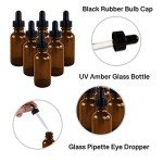 Amber Glass Bottles with Dropper - 6 Pack