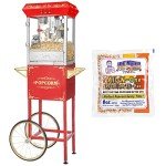 Carnival Popcorn Machine with Cart and Kernels