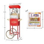 Carnival Popcorn Machine with Cart and Kernels