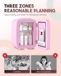 Mini Skincare Fridge with LED Mirror - Pink