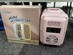 Mini Skincare Fridge with LED Mirror - Pink