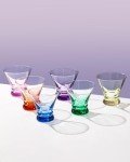 Set of 6 Colored Stemless Cocktail Glasses