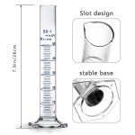 50ML Thick Glass Graduated Cylinder with Brush